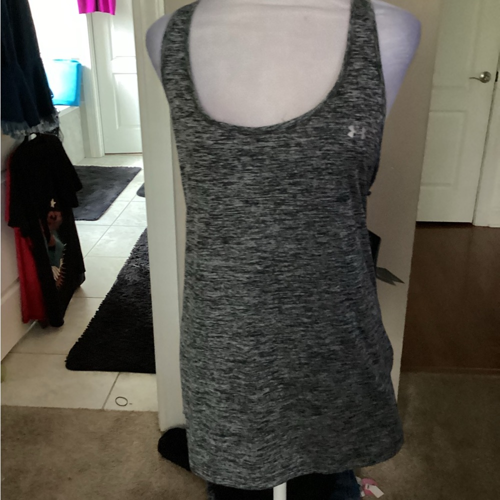 Under Armour Black and White Dotted Muscle Tee (Women)